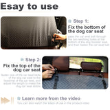Youvee Dogs Car Seat and Bed 2 in 1,Pet Car Bed for 2 Small or 1 Medium/Large Dog up to 60 lbs,Dog Booster for car Back Seat,Comfortable,Fully Detachable and Washable(Black Outside Grey Inside)