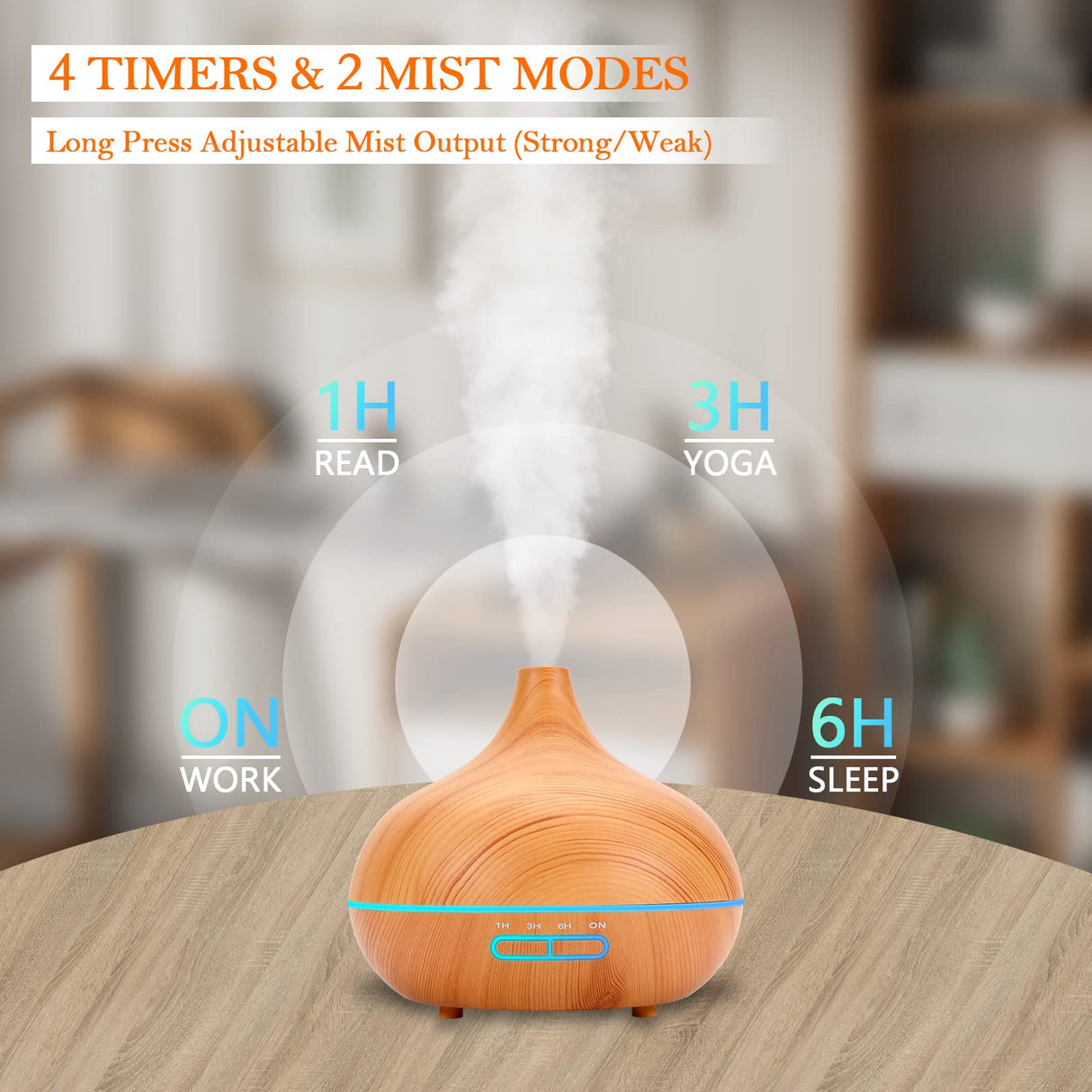 Ultimate Aromatherapy Diffuser,Essential Oil Set,Essential Oil Diffuser,Ultrasonic Diffuser with 550ML Tank Ideal for Large Rooms, Waterless Auto Off,Adjustable Timer,7 LED Light Colors and Mist Mode