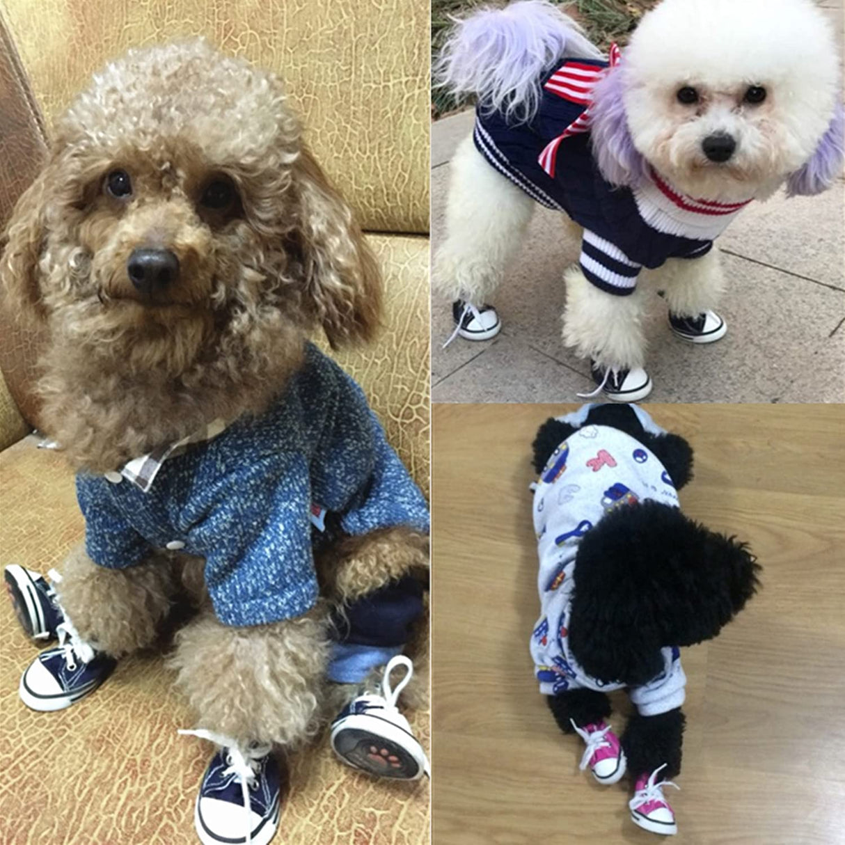 BESUNTEK Pet Dog Shoes,4pcs Puppy Canvas Sport Shoes Sneaker Boots, Non Slip Causal Shoes Dog & Cat Paw Protective Cover for Outdoor Walking, Sports and Hot Pavement, #3 Pink