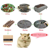 sharllen 500g(18oz) Apple Sticks Pet Chew Toys for Rabbits Chinchilla Guinea Pigs