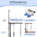 ZONEXCHIC Dog Grooming Arm with Pet Grooming Hammock, 27”-42” Adjustable Grooming Stand with No Sit Haunch Holders and Loop Noose, Grooming Restraint for Small and Medium at Home or Salon
