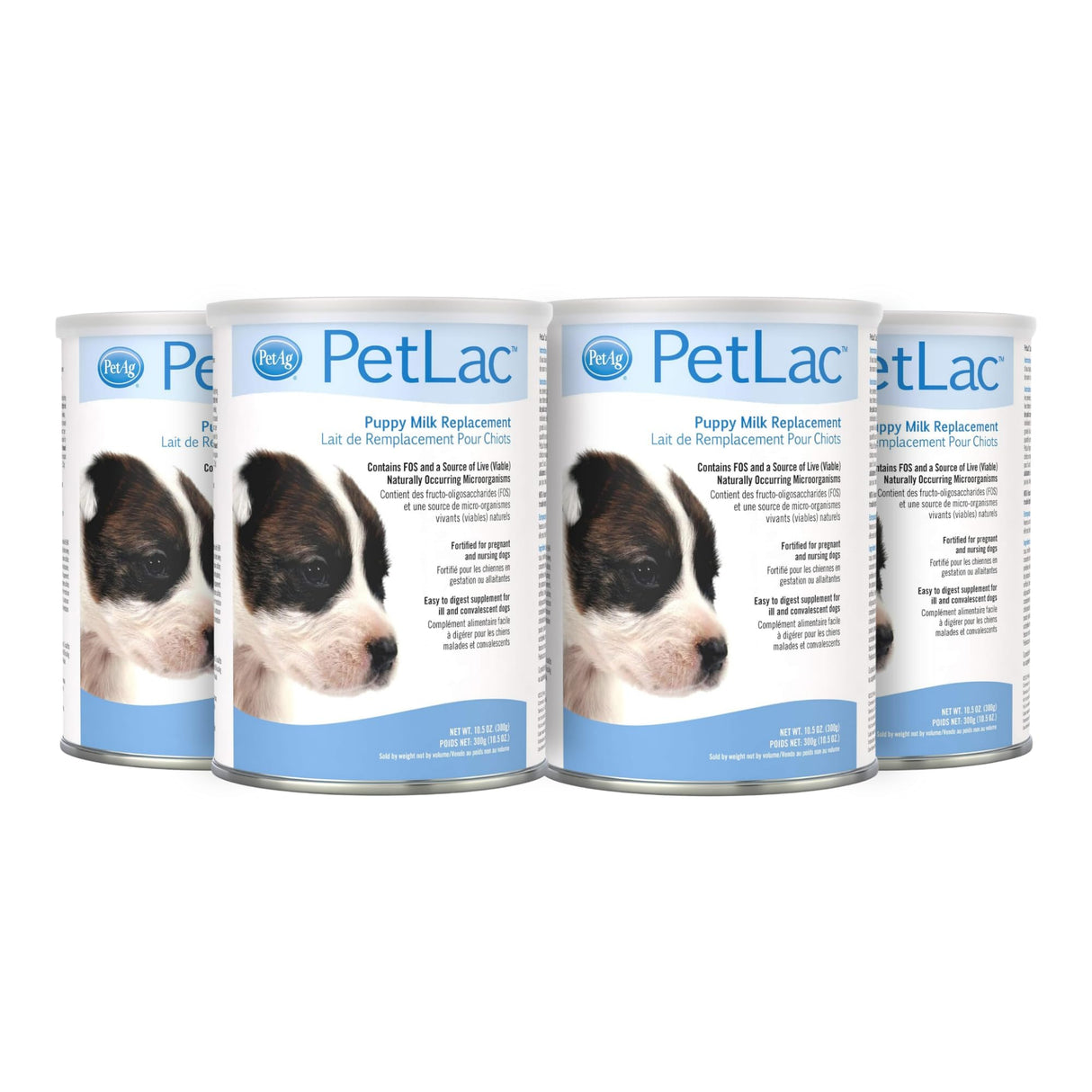 Pet-Ag PetLac Powder for Puppies - 10.5 oz, Pack of 4 - Puppy Milk Replacement Powder for Puppies Newborn to Six Weeks Old - Easy to Digest