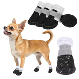 BEAUTYZOO Dog Winter Boots, Waterproof Dogs Snow Shoes with Anti-Slip Sole & Warm Fleece Lining-Indoor Outdoor Paw Protectors for Small Dogs, Puppy Booties to Prevent Licking on Hardwood Floors,Size 1