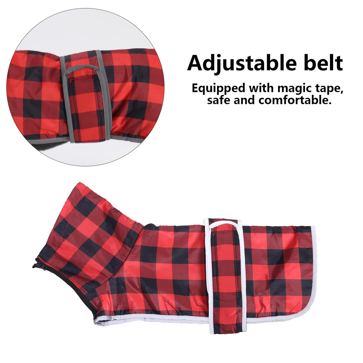 Geyecete Dachshund Winter Coat Grid Waterproof Dog Coats Quilted Dog Jacket Thermal Coat,with Warm Flannel Lining Outdoor-Red-S