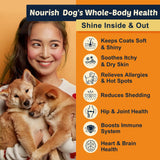 Omega 3 Fish Oil for Dogs, Salmon Oil for Dogs with EPA & DHA for Skin & Coat Health, Itch & Allergy Relief, Dog Shedding, Hot Spots Treatment, Joint Support, with Astaxanthin & Vitamin E