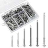 Wensilon 430pcs Stainless Steel 304 Nails Kit, Hanging Nails Kit, Wall Nails Kit, Dowels Kit, Long Nails Kit