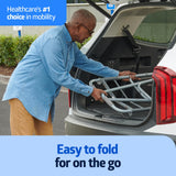 Medline Lightweight Folding Walkers for Seniors, Adults with 5” Wheels, Steel Frame Supports up to 400 lbs.