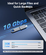USB C to USB Adapter Pack of 2, USB 3.0 Female to Thunderbolt 4/3 Adapter Compatible with MacBook Pro Air 2024, Surface, iPad, iPhone, Galaxy Notebook, XPS and More Type C Devices, Space Grey