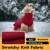 LeLePet Dog Sweater Christmas Turtleneck Knitwear Sweatshirt Cable Knit Warm Dress for Small Medium Large Dogs Puppy Fall Sweater, Dachshund, Shih Tzu, L, Red