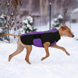 Kuoser Dog Jacket, Dog Coats for Large Dogs Winter Waterproof, Reflective Doggie Vest with Leash Hole, Cold Weather Coats Pet Snow Jacket for Labrador Beagle, Purple XL