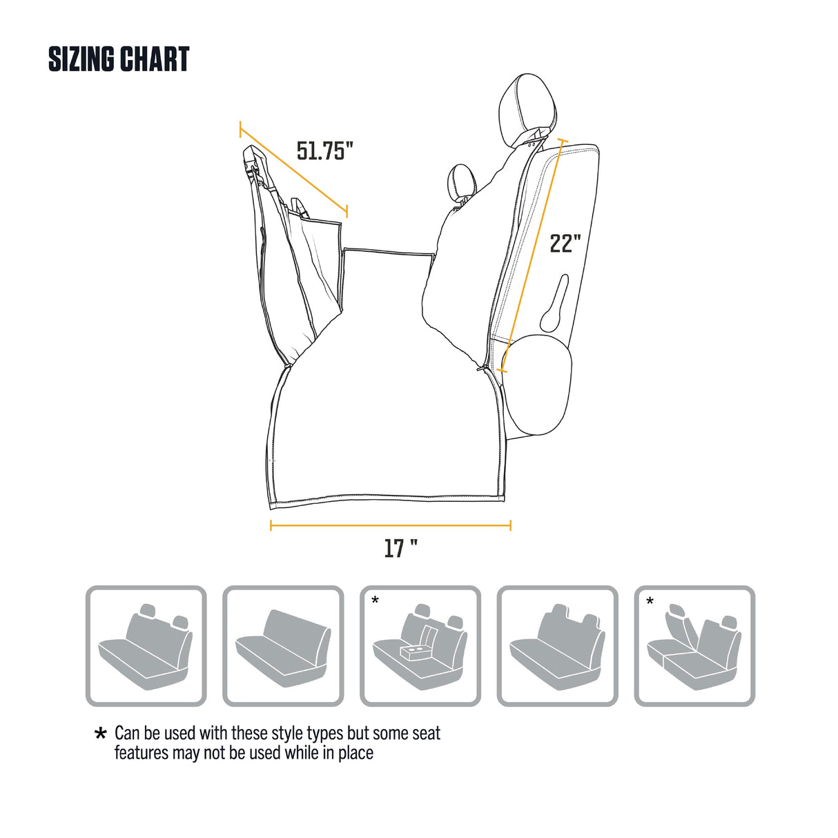 Carhartt Universal Fitted Nylon Duck Pet Hammock, Dog Back Seat Cover, Black