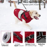 AOFITEE Dog Coats for Small Dogs, Dog Christmas Sweater, Dog Winter Coat with Harness Built in, Warm Dogs Jacket with Zipper, Waterproof Pet Jacket Snowsuit for Schnauzer, Chihuahua Yorkshire, S