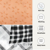 Coikll Snowman with A Black and White Plaid Pet Bed Pad Soft Dog Bed Mat with Anti-Slip Bottom, Machine Washable Crate Pad Mattress for Dog Sleeping- 24 * 18 inches