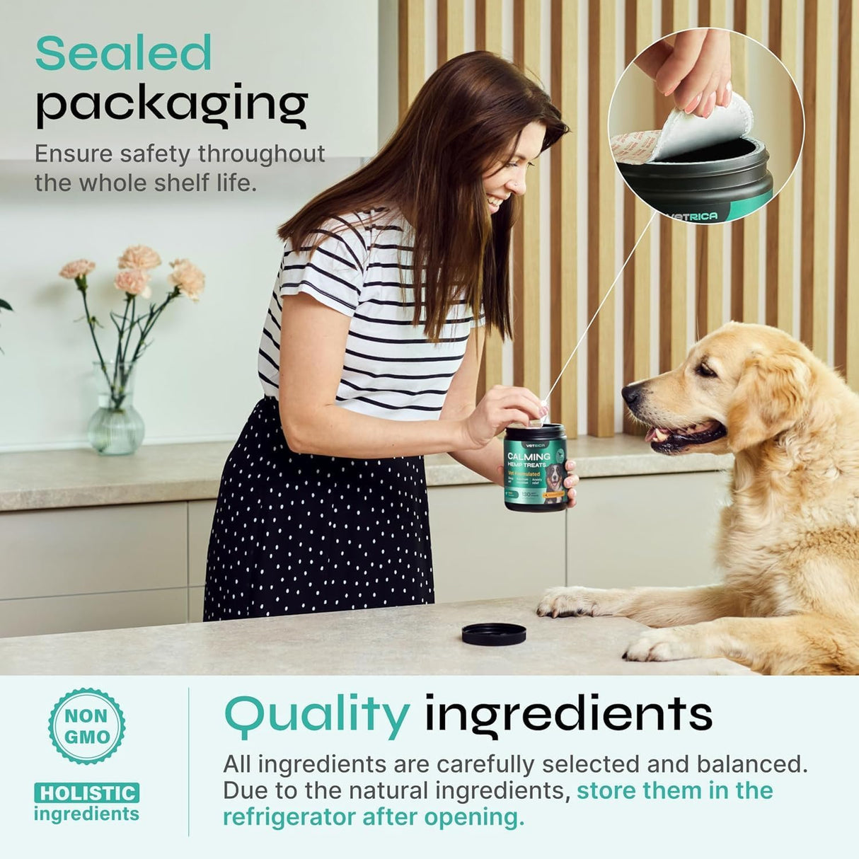 Calming Chews for Dogs with Valerian Root, Turmeric, L-Theanine - Calming Chews for Dogs Anxiety Relief - Soft Treats for Storms, Fireworks, Separation, Vet Visits, Grooming