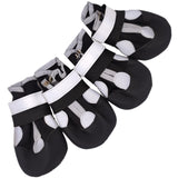 LINXDB (4 Pack) Dog Shoes for Large Dogs, Medium Dog Boots & Paw Protectors for Winter Snowy Day, Summer Hot Pavement, Outdoor Walking, Indoor Hardfloors Anti Slip Sole (Black, S: 1.96"x2.16"(W*L))