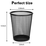QYH Mesh Pencil Holder Metal Pen Cup Black for Desk, 6 Pack Office Desk Organizer for Business, School & Home