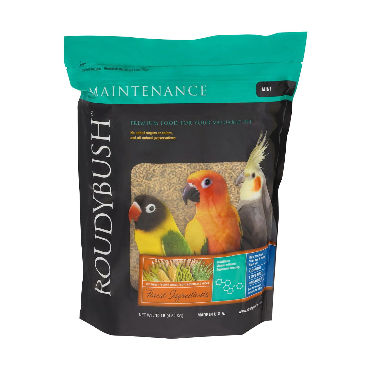 RoudyBush Daily Maintenance Bird Food, Mini, 10-Pound