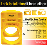 KATA 1-3/8" - 1-3/4" Door Lock Installation Kit for Wooden Doors with Guide Template, Door Lock Hole Saw, Carbon Steel