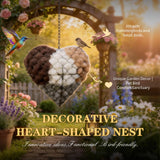 IENG Alpaca Fiber Bird Nesting Heart House Handmade Material Wild Birds Fur for Balls Wool Natural Box Nest Lovers Gift Holder Birdhouse Nido De Pajaros Cage Outdoor Yard Art Winter Shelter