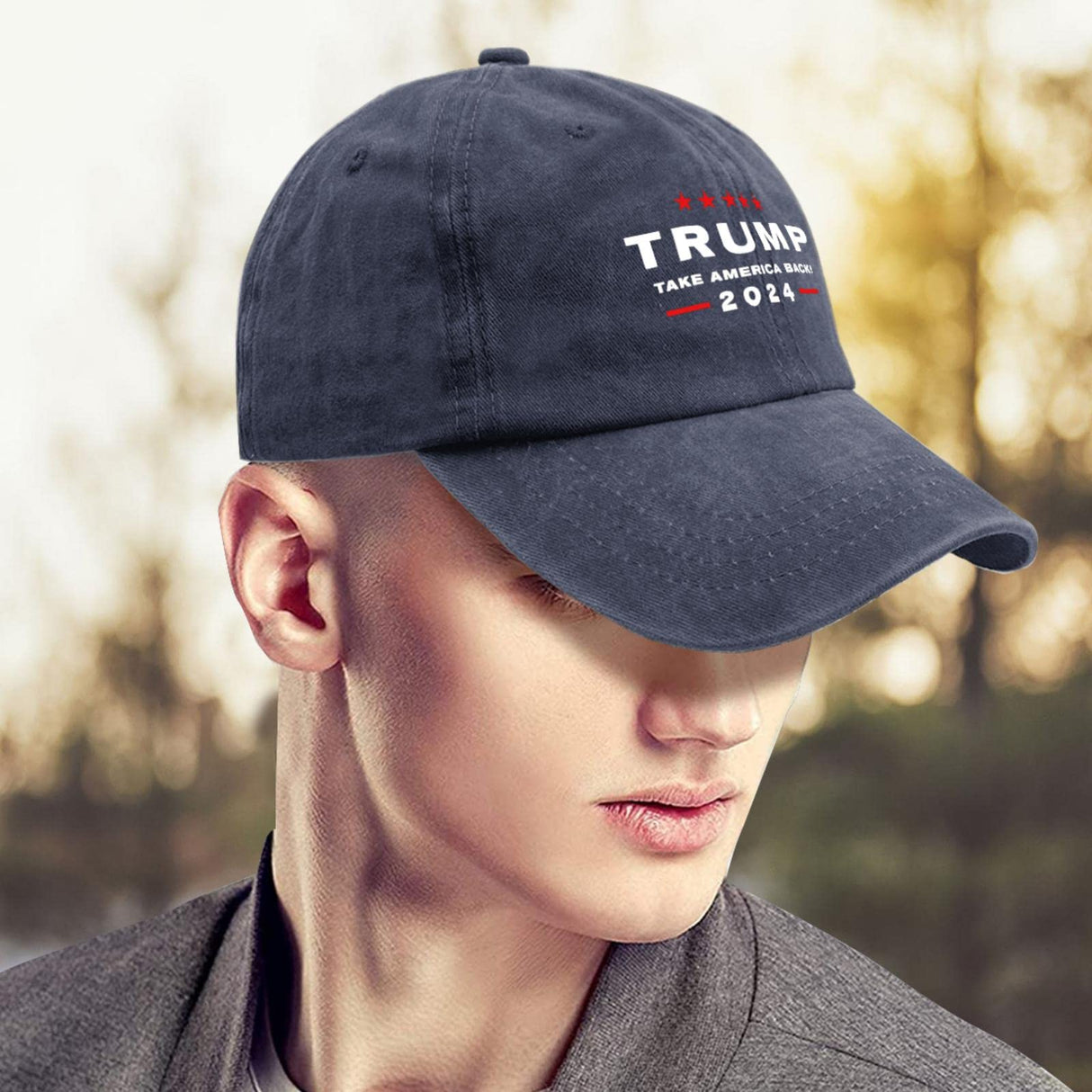UQDGHT Trump 2024 Take America Back Unisex Adult Baseball Cowboy Hat (Washable) Black (One Size, Trump 2024 Take America Navy Blue)