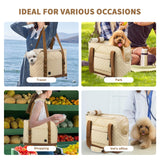 Dog Purse Carrier for Small Dogs, Soft Sided Pet Carrier with Pockets, Foldable Dog Carrier Purse for Puppy, Rabbit, Cat, Washable Breathable Pet Carrier, Dog Carrier Bag for Outdoor Shopping Travel