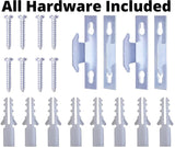 Blu-Pier Tech Heavy Duty Single Rod,Lock Seam Curtain Rod 28 to 48-Inch Adjustable Width, 2 1/2-Inch Projection，Hardware Included,White(Pack of 2)