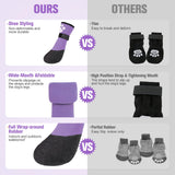 BEAUTYZOO Anti Slip Dog Socks Boots, Dog Shoes for Hot/Cold Pavement Snow Rain Days,Waterproof Grip Dog Booties Paw Protector for Hardwood Floor, Prevent Licking for Small Medium Large Senior Old Dogs