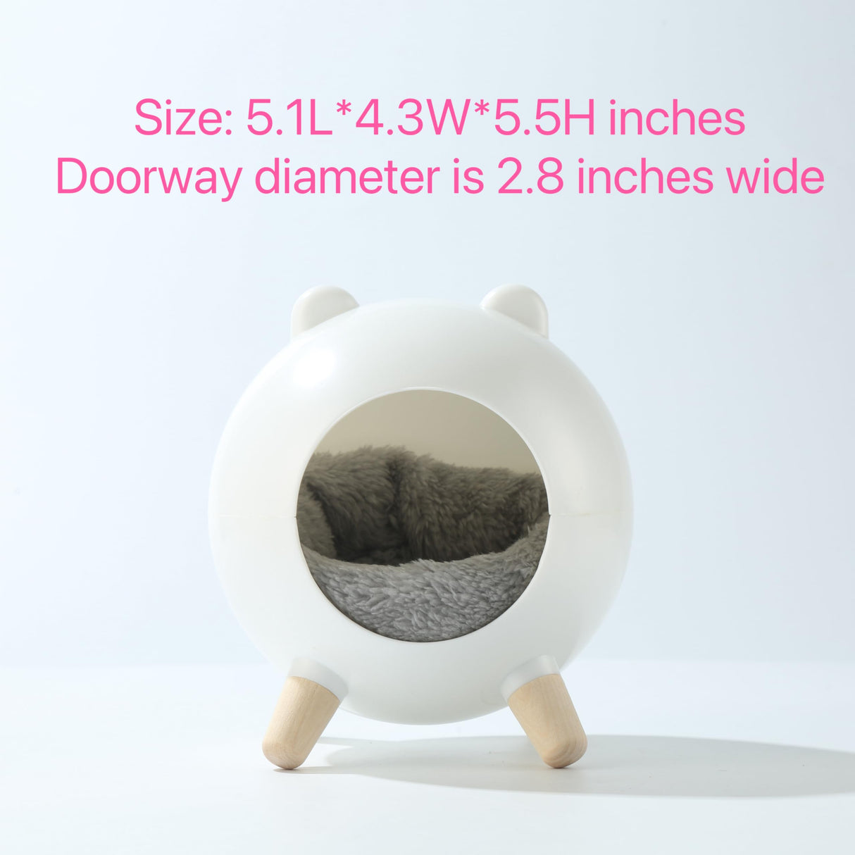TUTU&LELE Hamster Hideout, Tiny House Hideout and Habitat, Space Elf Hiding Nest, Durable Hamster Bed with Round Thick Plush Pads, for Mice, Gerbils,Hamsters to Play, Sleep and Rest (White)