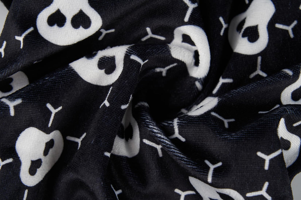 Lanyarco Skull Dog Halloween Costume Dog Pajamas Clothes, Skeleton Pet Costumes for Dogs Pajama Onesie PJS, Back 23" XLarge