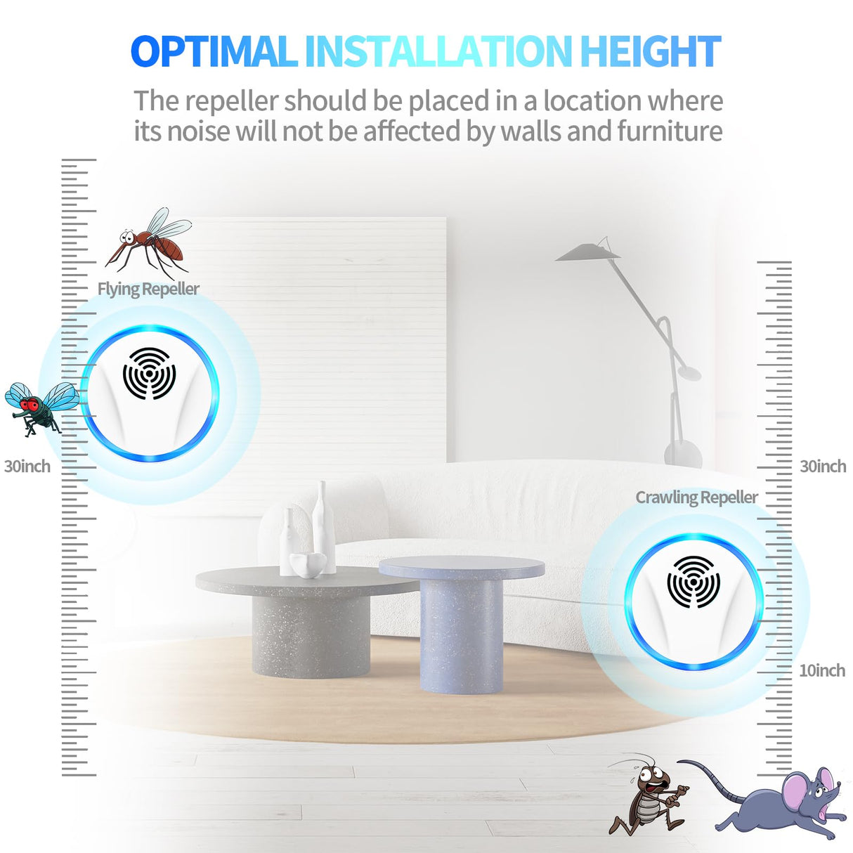 6 Packs Ultrasonic Pest Repeller, Lickoon Electronic Pest Repellent Plug in Indoor Pest Control for Insect, Roaches, Mice, Spider, Ant, Bug, Mosquito Repellent for House Garage Warehouse Office Hotel