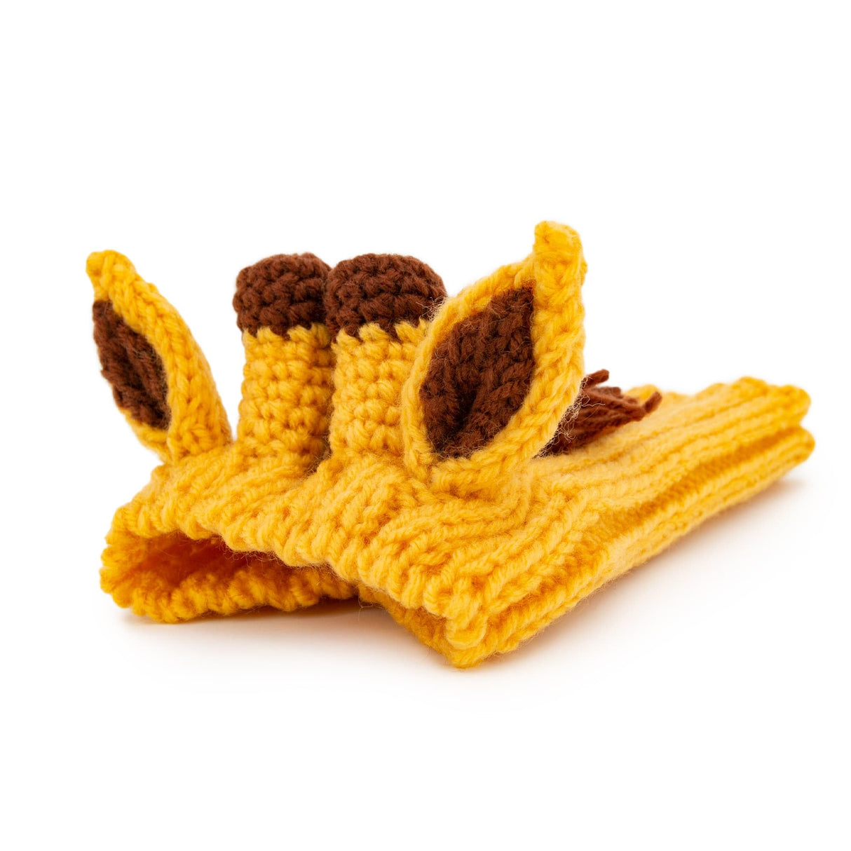 Zoo Snoods Giraffe Costume - Knit Dog Snood Ear Wrap for Pets, Warm Neck Cover for Halloween and Winter (Large)