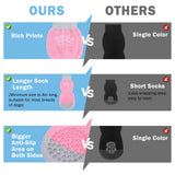 SCENEREAL Double Side Anti-Slip Dog Socks for Hardwood Floors to Stop Licking Paws, Non-Slip Dog Shoes for Hot/Cold Pavement, Slipping, Paw Protectors with Grippers Pink Pearl Paw XL