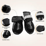 Pezluxe Dog Shoes, Waterproof Paw Protectors for Winter Snow Summer Hot Pavement, Outdoor Walk & Hiking Dog Boots for Hard Floors, Anti-Slip Sole Dog Booties for Medium Large Dogs(Black, #3)