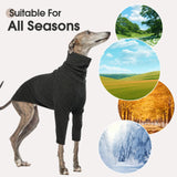 DENTRUN Italian Greyhounds Sweater, Greyhounds Turtleneck Knit Sweatshirt for Cold Weather, Warm Pajamas for Whippets, Winter Long Sleeve Dog Sweater Shirt for Large Dog