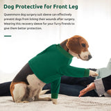 Queenmore Dog Recovery Suit for Front Legs, Adjustable Dog Leg Sleeves to Stop Licking, Breathable Recovery Sleeve for Large Breeds, Wound Care for Pets, Green, L
