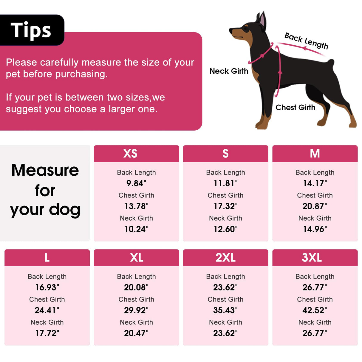 SAWMONG Dog Coat, Warm Dog Winter Coat, Waterproof Fleece Jacket, Cold Weather Dogs Jacket (M,Rosered)