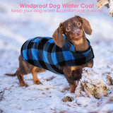 AOFITEE Dog Coat Plaid Dog Winter Coat for Large Dogs, Warm Dogs Jacket Christmas Sweater, Waterproof Pet Puffer Jacket, Reversible Pet Cold Weather Coats for Small Medium Large Pets, Blue XL