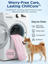 furrybaby Dog Cooling Mat for Medium Dogs, 30"x20" Self Cooling Pet Cooling Mat for Dogs & Cats, QMAX>0.5, Thickened Cool Fiber, Cooling pad for Dog Bed, Durable Portable Indoor/Outdoor Summer,Pink