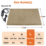 GASUR Heated Cat Bed, Waterproof Cat Heating Pad Indoor w/Timer, Temp Adjustable Pet Heating Pads for Cats Dogs, Auto Power-Off, Cats Warming Bed w/Remove Washable Cover, Anti-Chew,35''x24'', Large