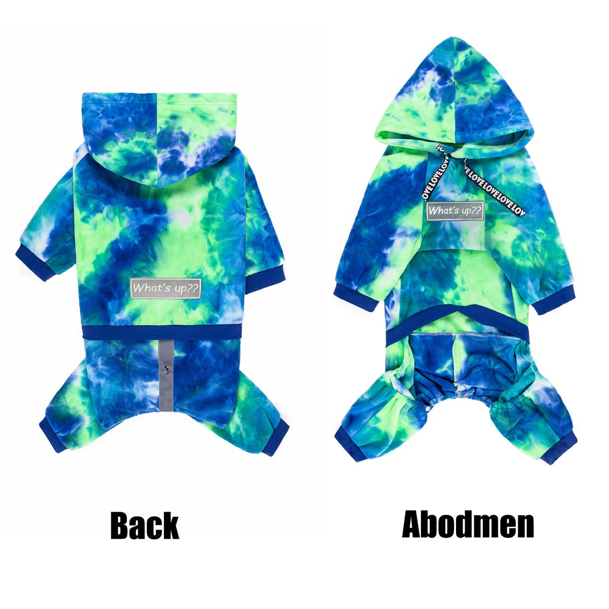Dog Hoodies Winter Coat for Large Medium Dogs, Pullover 6 Legs Warm Coat Hooded Sweatshirt, Fleece Hoodie for Cold Weather (Bandhnu Green, 5X-Large)