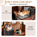 Dog Car Seats for Small/Medium Dogs, Puppy Car Seat with Thick Cushion, Detachable Washable Dog Carseat with Storage Pockets for Dogs Up to 35lbs (Grey)