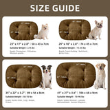VERABE Washable Dog Bed for Extra-Large Dogs, 41x27 Inch Short Plush Oval Crate Pad with Non-Slip Bottom, Silver-Tipped High-Resilience Pet Mat,Brown