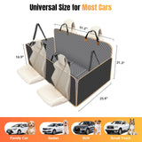 Lekespring Dog Car Seat Cover for Back Seat, Hard Bottom Holds 420lbs Dog Hammock for Cars SUVs Trucks, Easy to Clean, Waterproof Scratch-Proof Nonslip Backseat Extender for Dogs 4 Panels