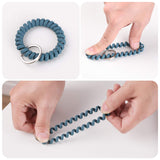 LGEGE 6PCS Stretchable Wristband Wristlet Keychain Wrist Key Chain Wristlet,Spring Flexible Spiral Wrist Coil Wrist Key Holder Key Ring for Sauna Gym Pool ID Badge and Outdoor Sports
