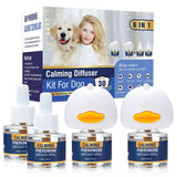 LKBHGF Dog Calming Pheromones Diffuser 6 in 1 Kit Appeasing Pheromone Diffuser to Calm (2 Plug in+4 x48ml Refill) for Anxiety Relief Reduce Aggression Fighting Barking Stress 120 Day Supply(Tasteless)