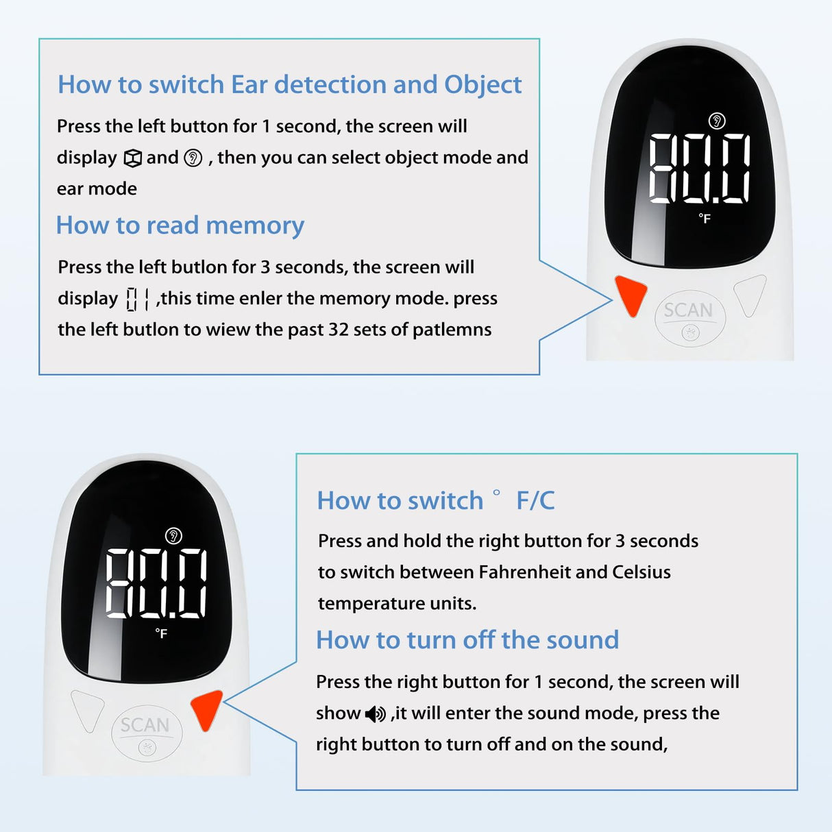 Cat and Dog Ear Temperature Monitor, Pet Only Thermometer, Dogs or Cats Ear Temperature Monitor with Warranty, Dog and Cat Ear Care Supply, Take Pet Temperature Tool.