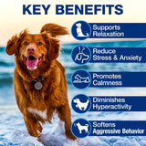 Hemp Calming Chews for Dogs - Advanced Dog Calming Chews - Anxiety Relief Treats for Dogs - Dog Supplements for Storms, Fireworks, Thunder, Barking - Hip and Joint Supplement Support 180 Treats