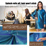 Dog Grooming Smock Water-Repellent Hair-Repellent with Long Sleeves Large Pockets Anti-Static Fabric (Blue, L)
