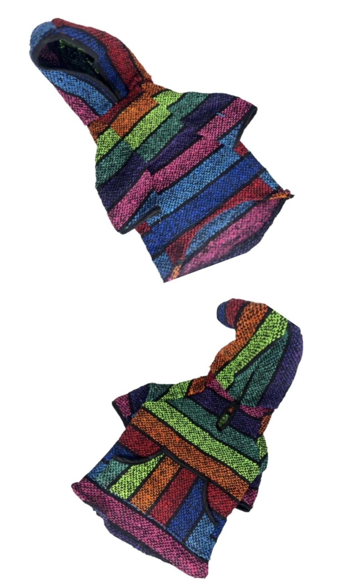 Mi Ponchito Dog Clothes - Handmade Hoodie Sweater from Authentic Mexican Jerga (3X- Large)