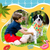 Chunful 50 Pieces Dog Bandanas for Summer Bulk Hawaiian Bandanas Bib Triangle Dog Scarf Set with Fruit Leave Flamingo Pattern for Summer Pet Costume Accessories Decoration(31.5 x 21.7 x 21.7 Inches)
